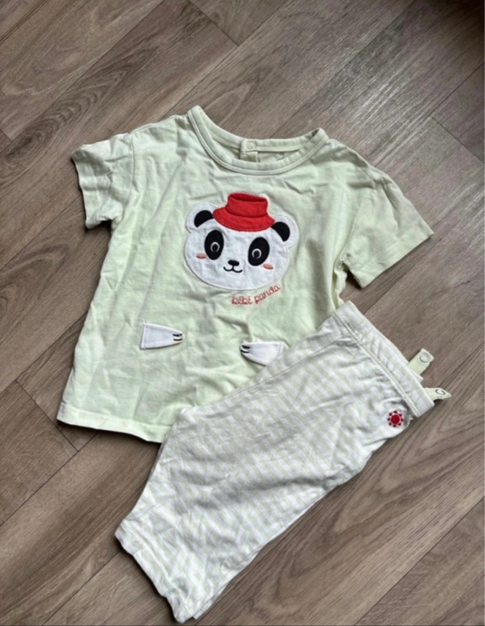 🐼 Ensemble bébé 24 mois – T-shirt Panda & short rayé